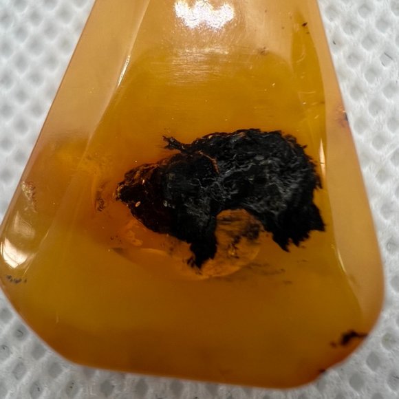 VINTAGE BALTIC BUTTERSCOTCH INCLUSION AMBER STONE PENDANT SOVIET USSR - Picture 6 of 16